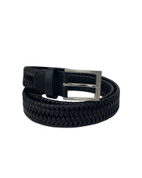 Плетен мъжки колан 35074811 748 01 Черен-3,5 см