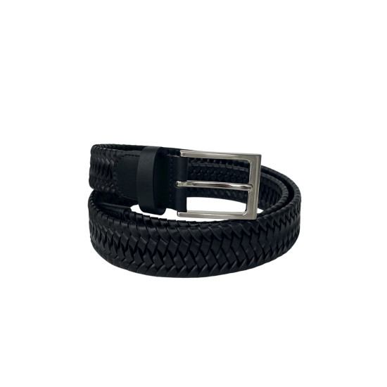 Плетен мъжки колан 35074811 748 01 Черен-3,5 см