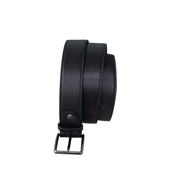 Мъжки спортно елегантен колан 40140011 046 02 Тъмно кафяв-4 см